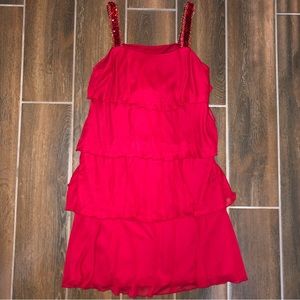 Enfocus Petite Red Sequin Strap Dress